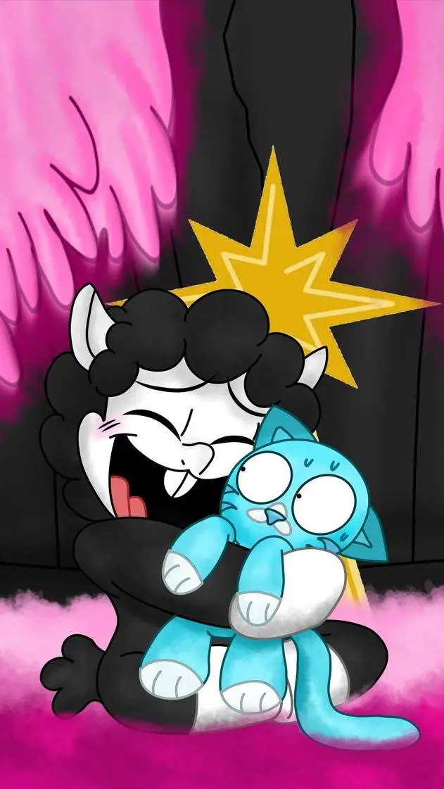 ai character: babachops&candycat background