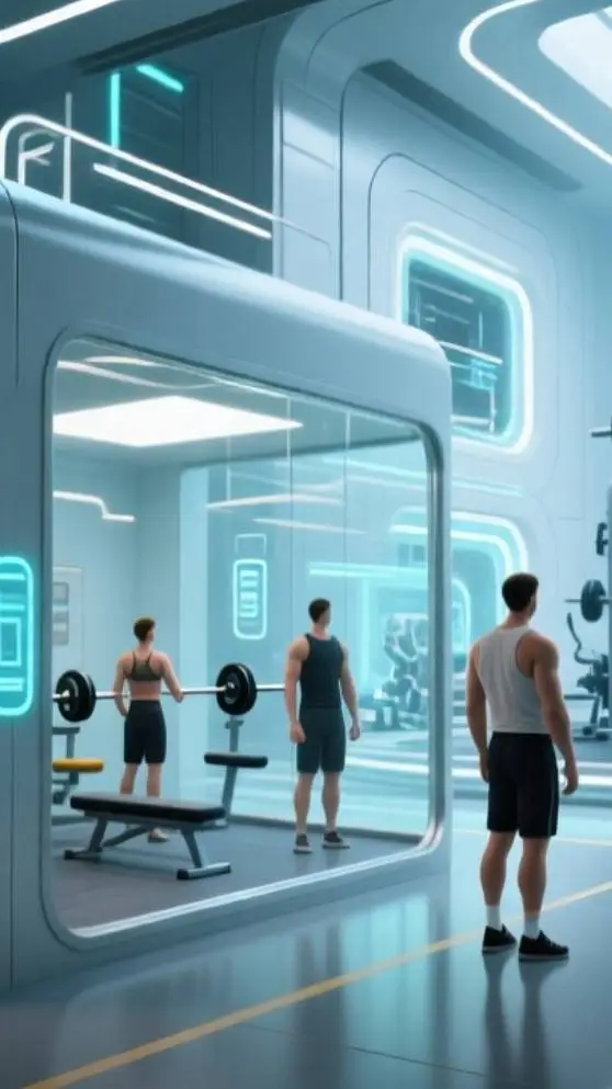 ai character: Size gym  background