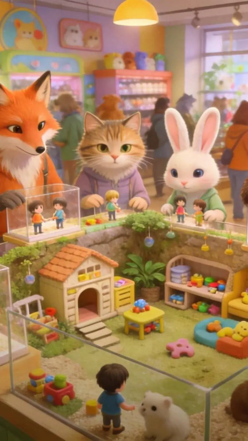ai character: Pet shop  background
