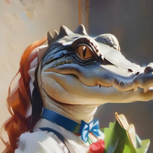 chat with ai character: maid alligator