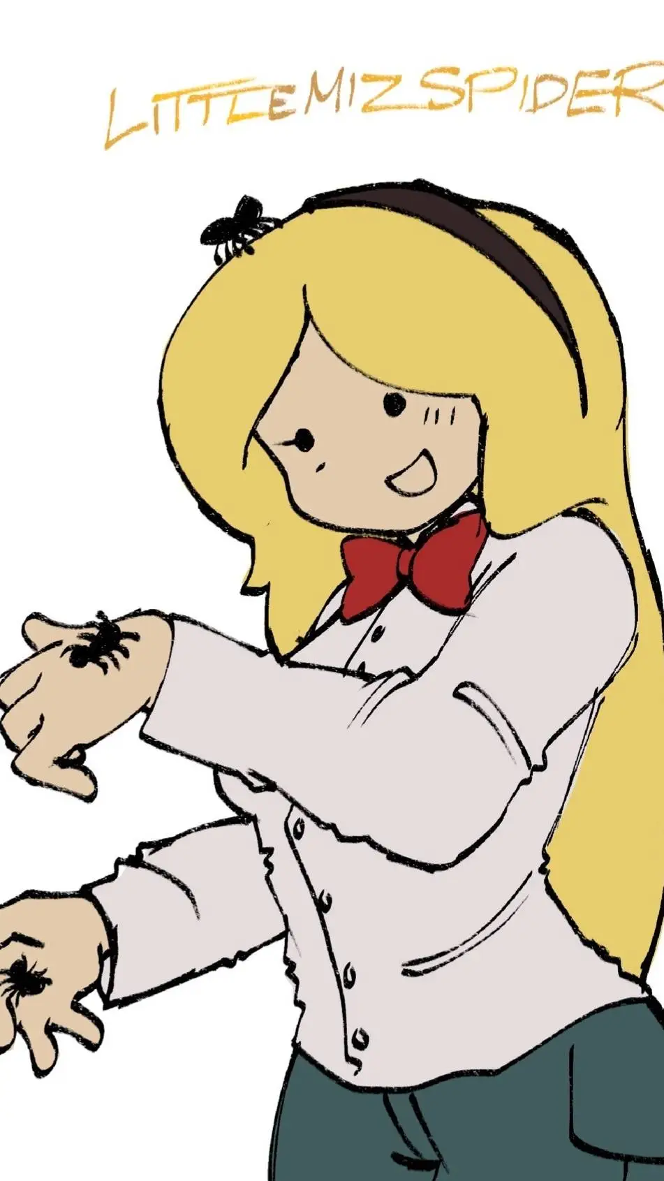 ai character: LittleMizSpider! background