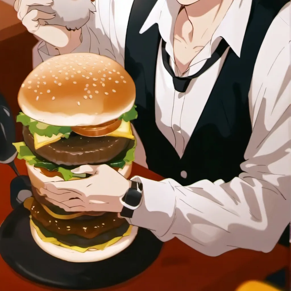 chat with ai character: Weird burger