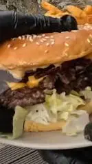 ai character: burger  background