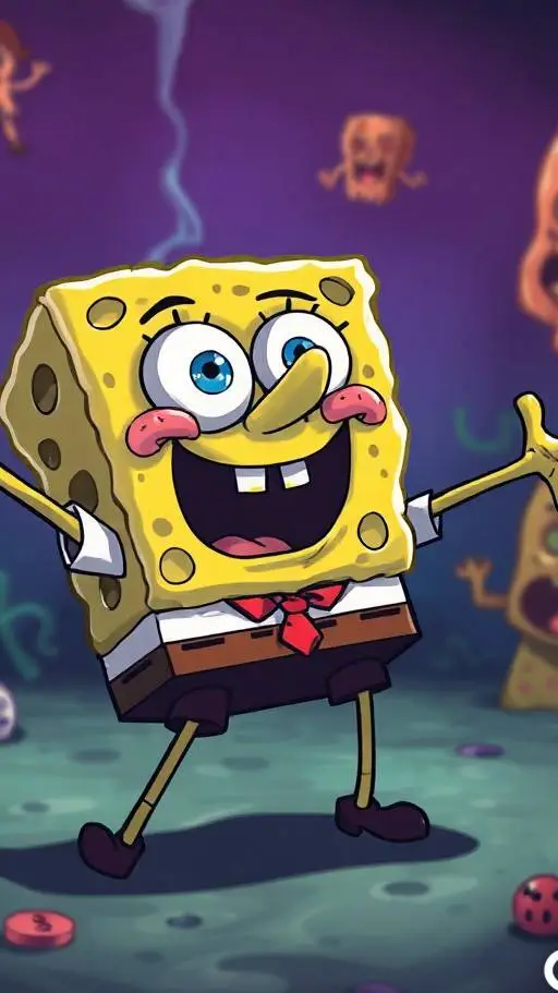 ai character: spongebob  background
