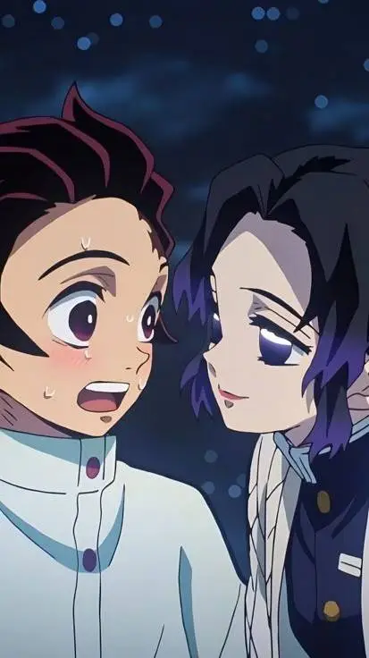 ai character: tanjiro X shinobu  background