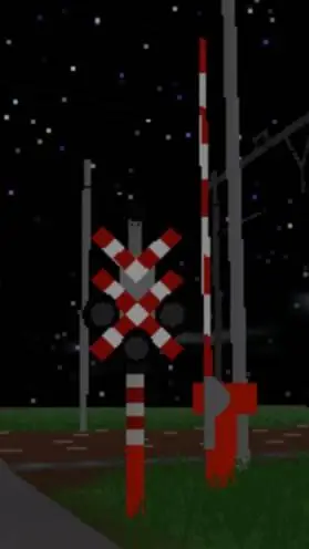 ai character: railroad crossing background