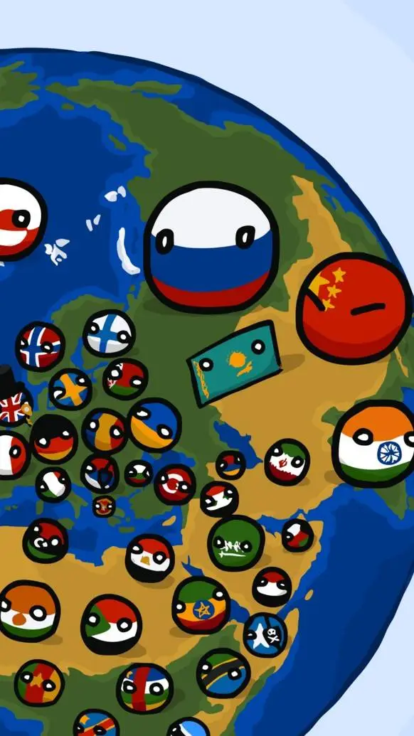 ai character: countryballs  background