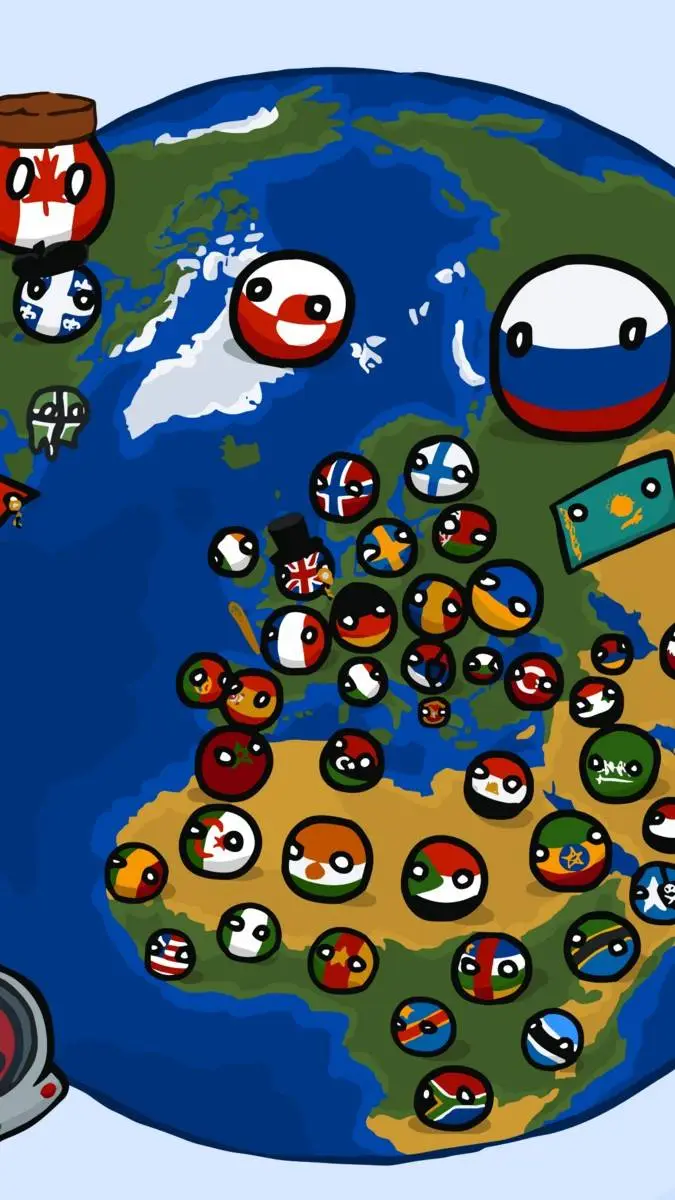 ai character: countryballs background