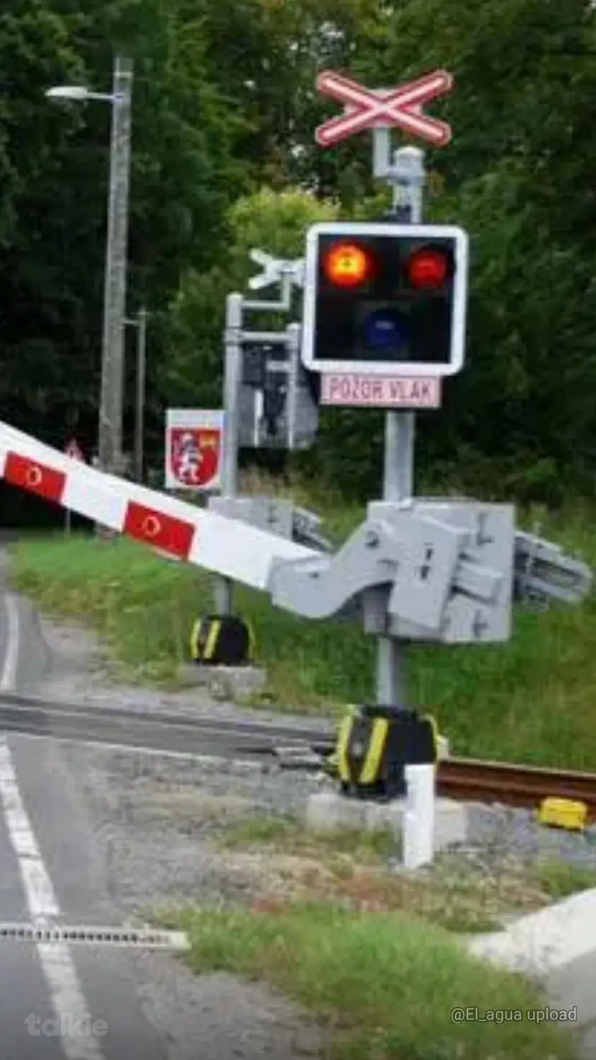 ai character: railroad crossing background