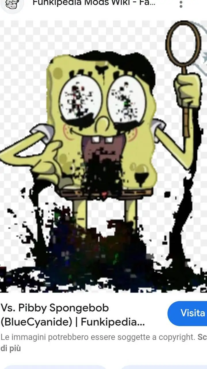 ai character: corrupted Sponge background