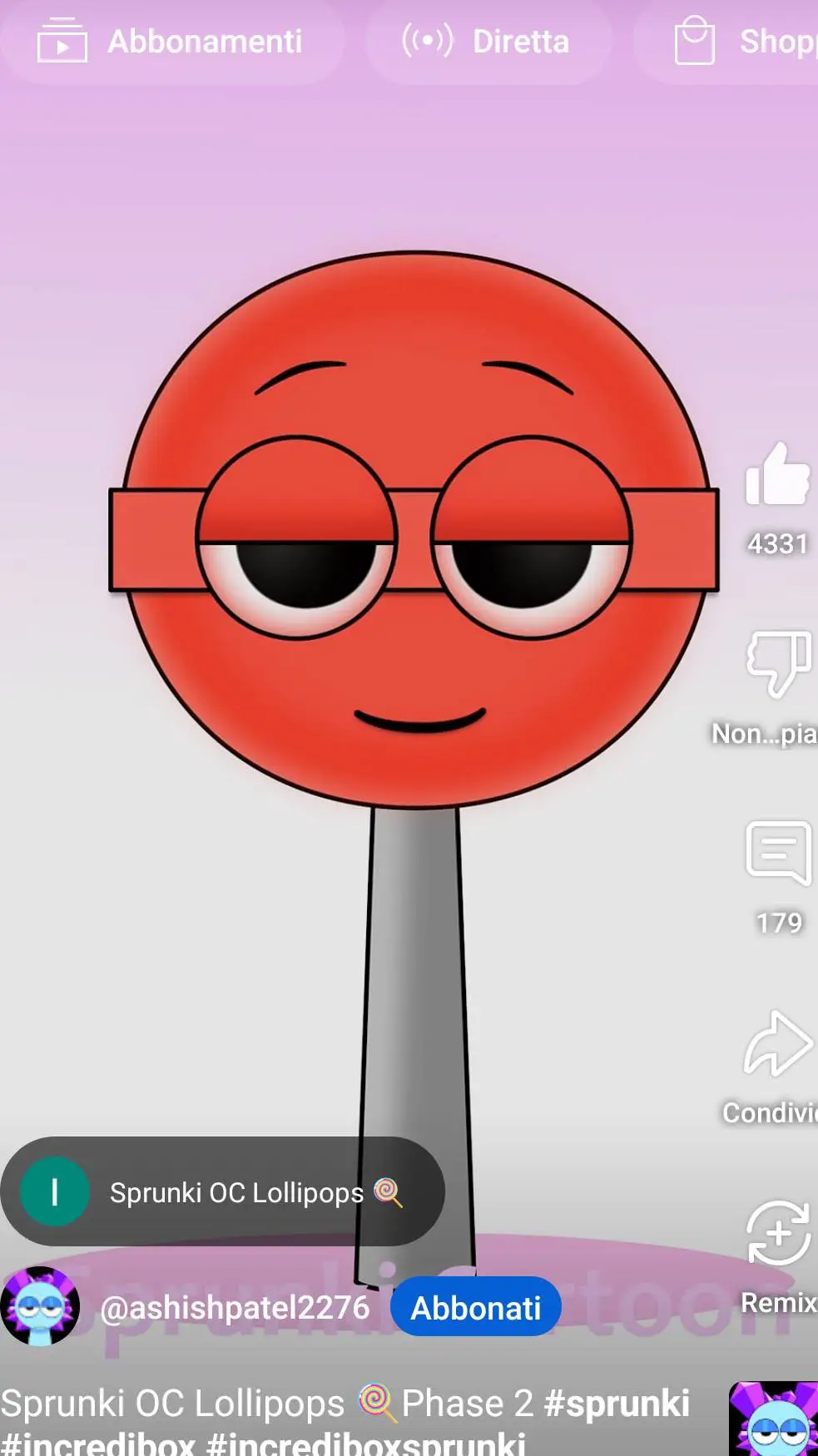 ai character: lolipops background