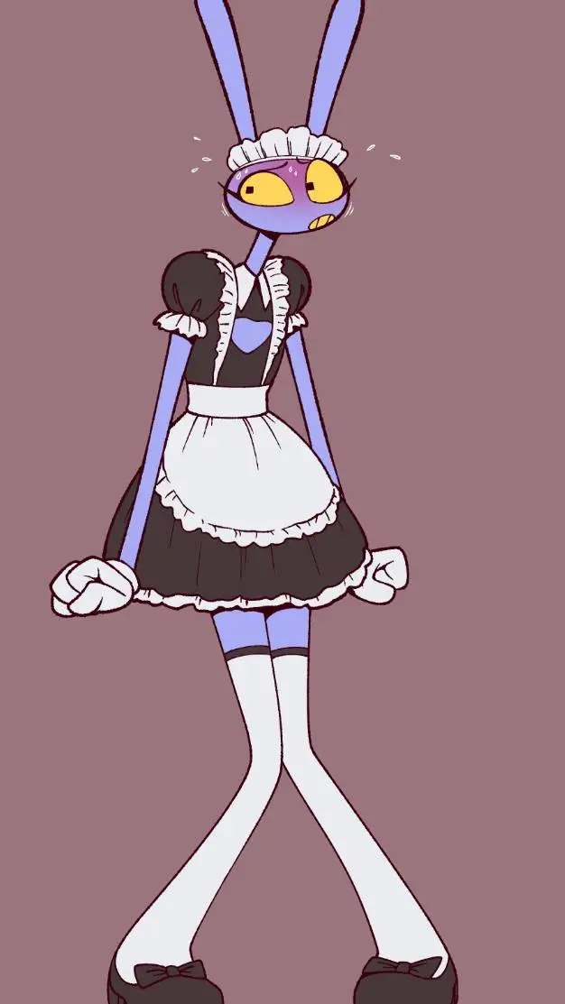 ai character: Jax in maid dress background