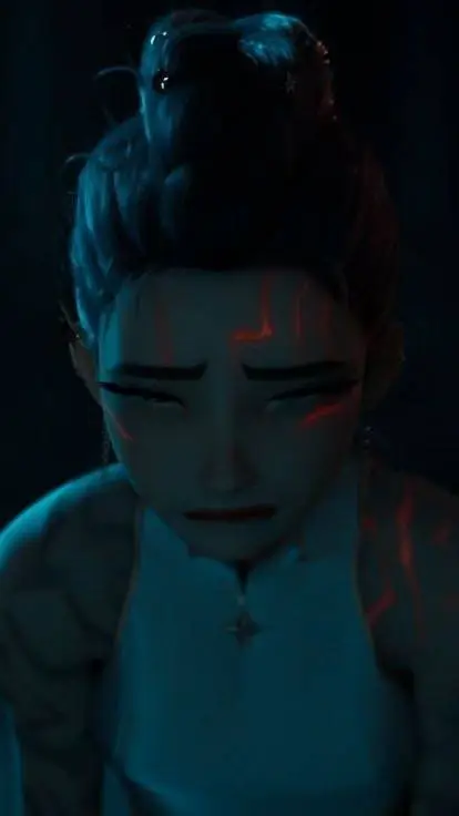 ai character: demon rumi💜🖤 background