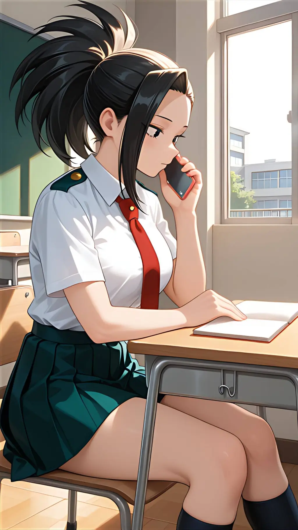 ai character: Momo Yaoyorozu  background