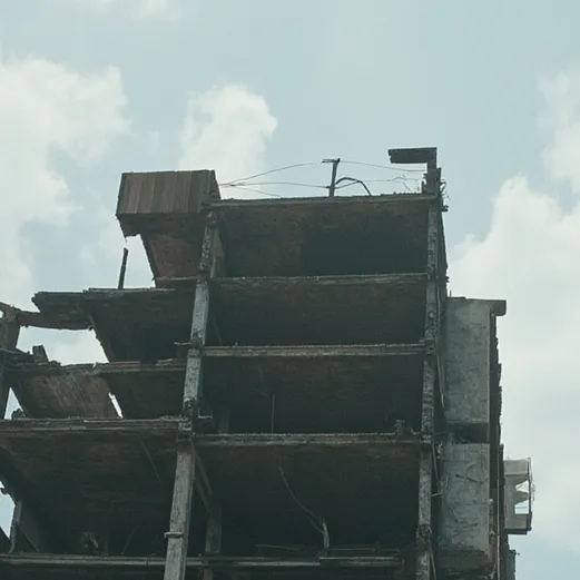 chat with ai character: Destroyed Building