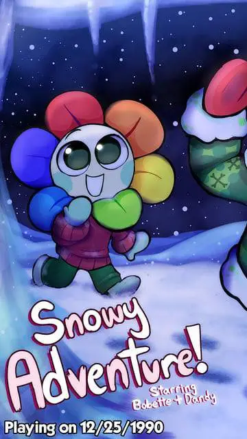 ai character: snowy adventure! background