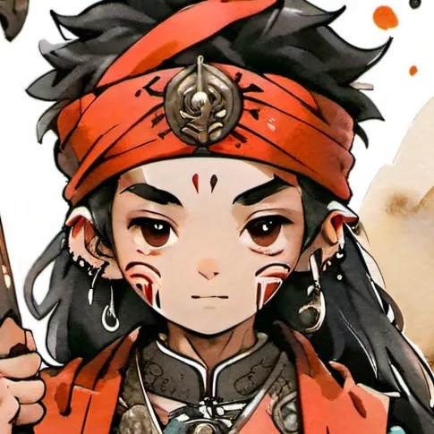 chat with ai character: Red scribble 