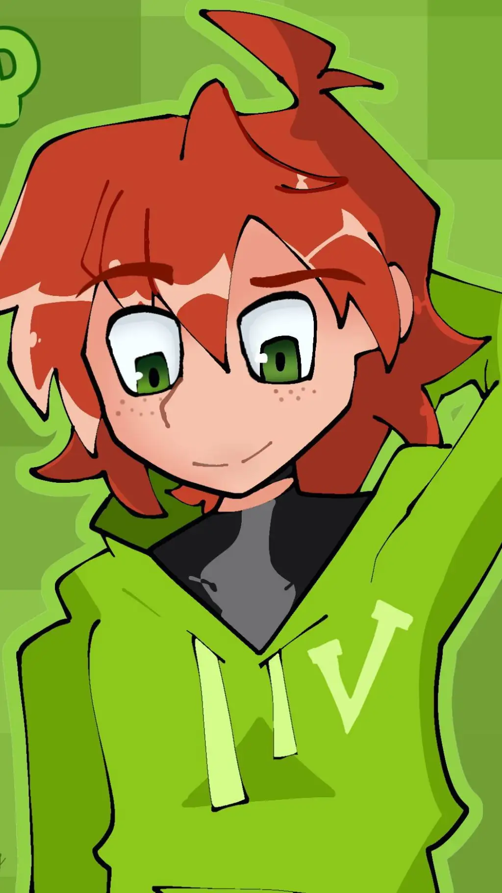 ai character: Vlad rediseño‼️💚❤️ background