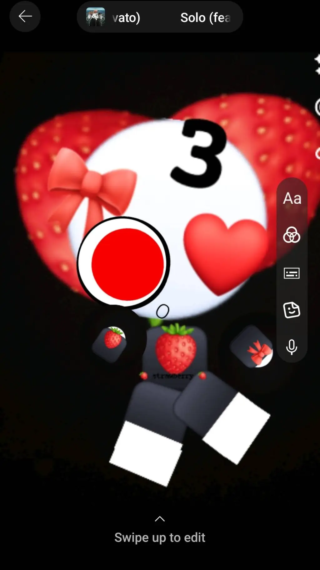 ai character: strawberry emoji background