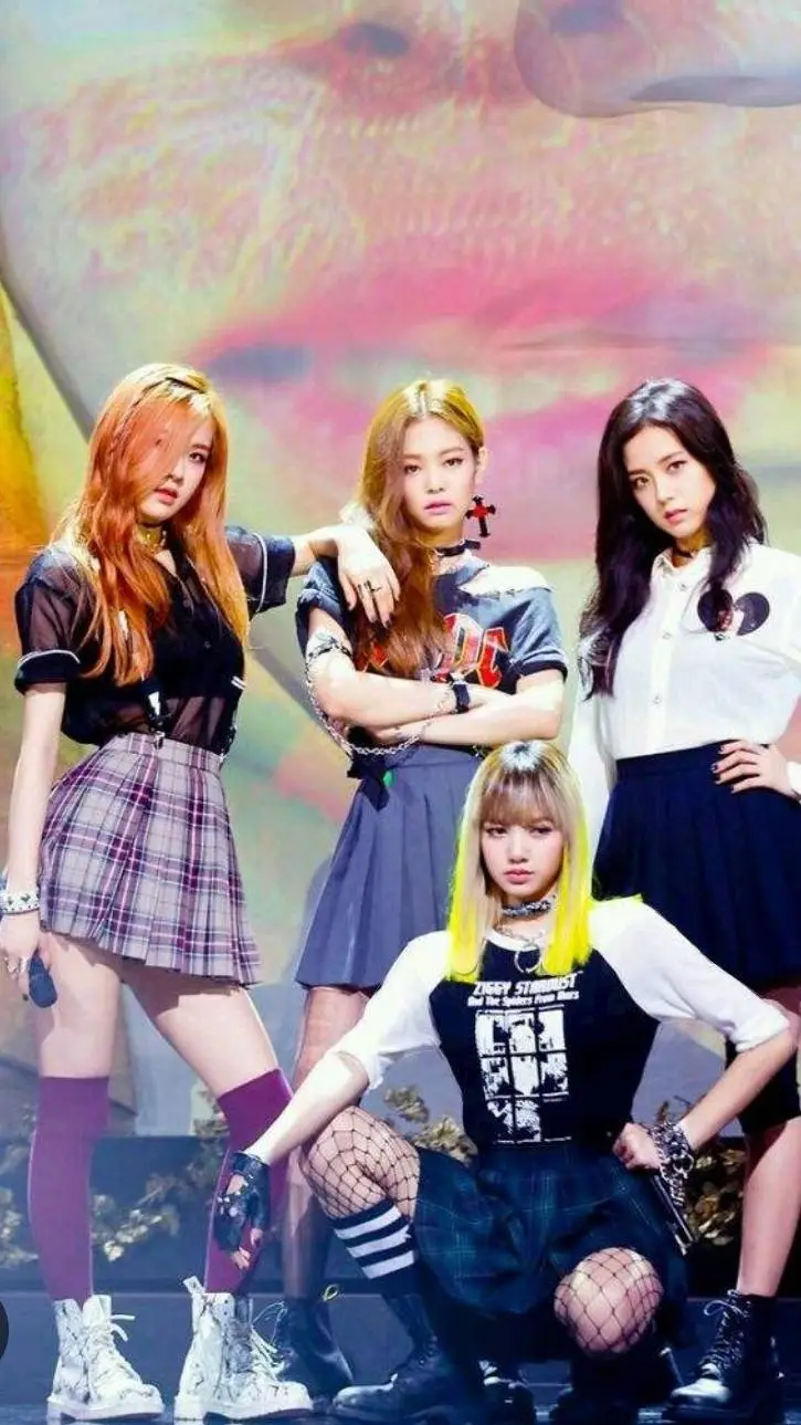 ai character: BOMBAYAH BLACKPINK background