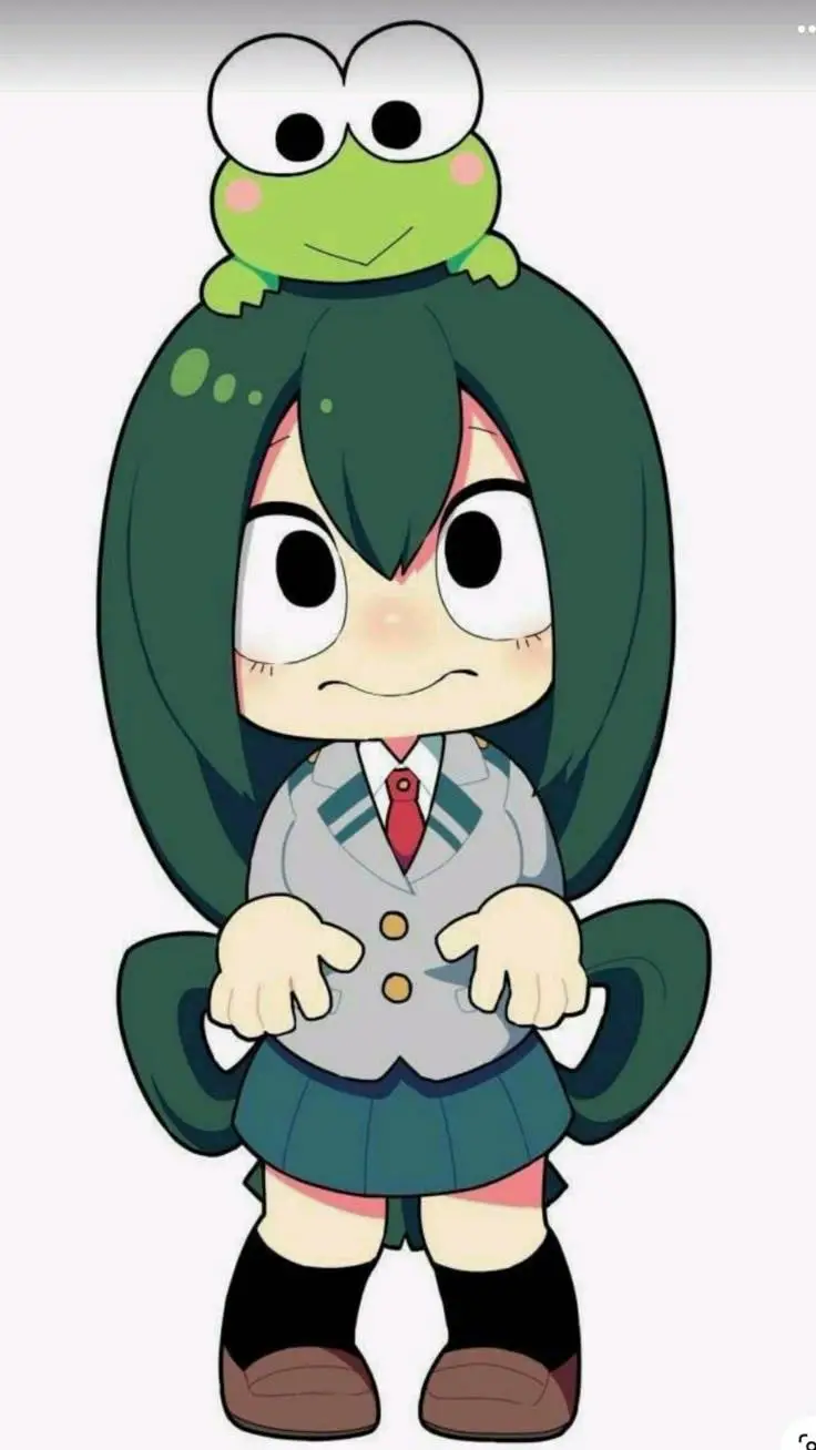 ai character: 💚🐸 Tsuyu asui🐸💚 background