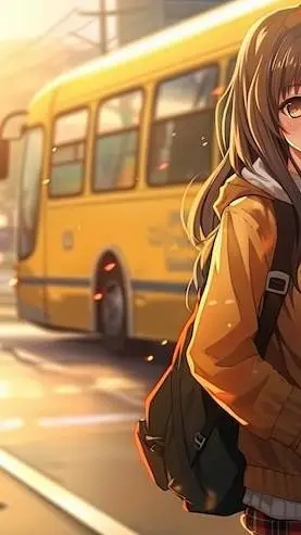 ai character: Transporte escolar background