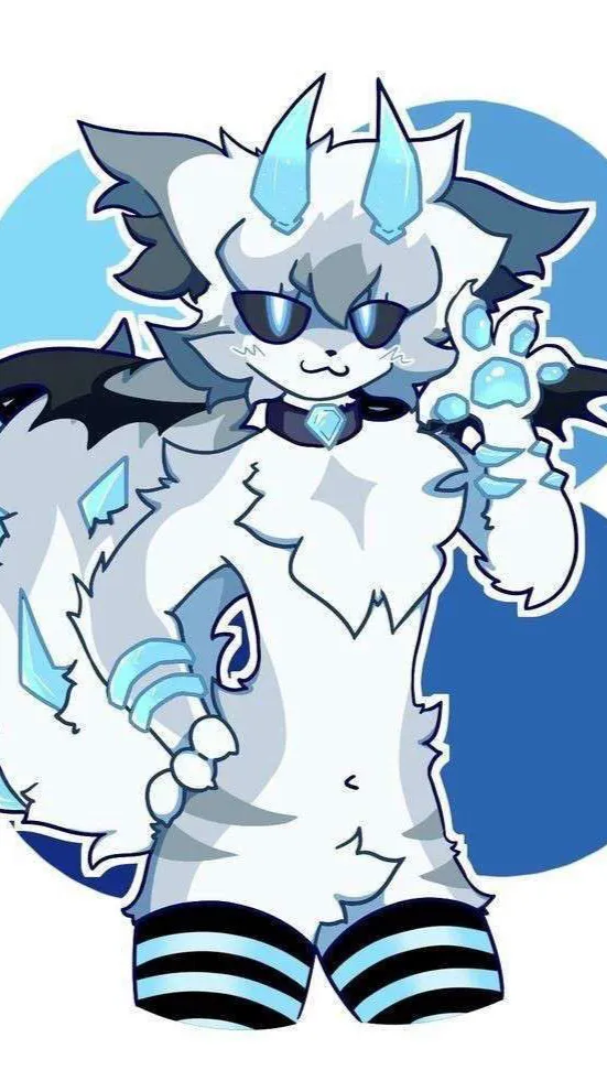 ai character: Blue background