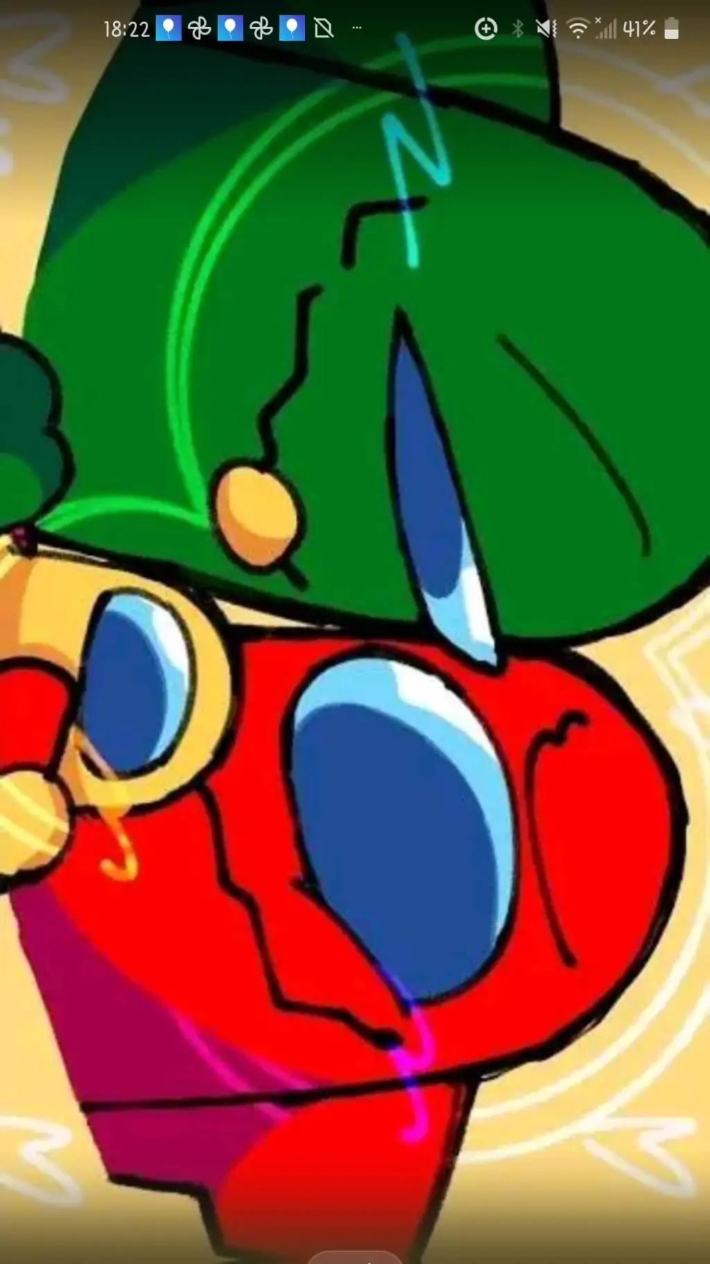 ai character: red x green background
