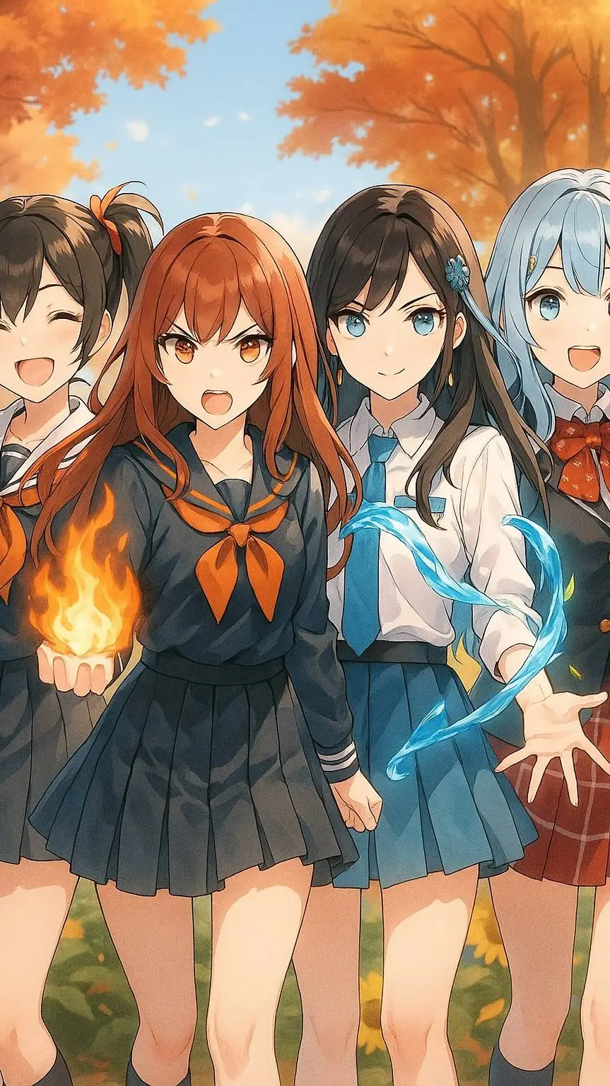 ai character: Elementales background