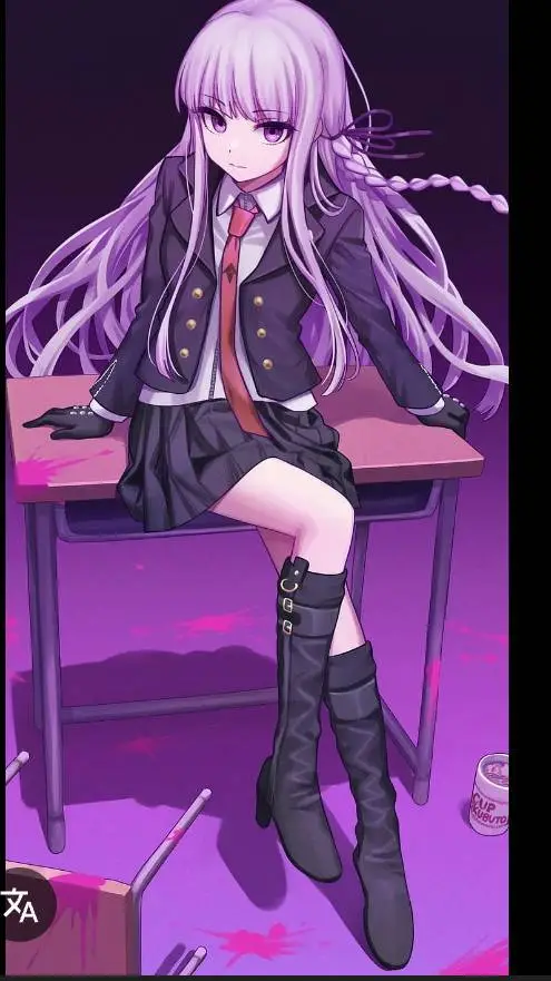 ai character: Kyoko kirigiri.  background