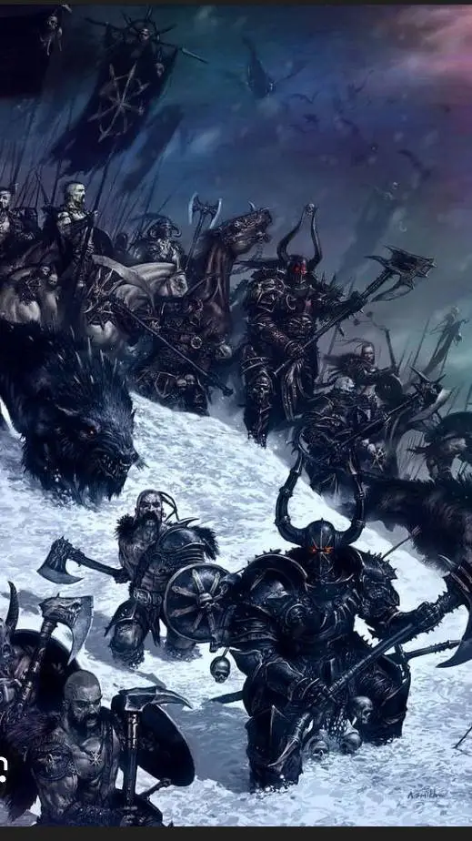 ai character: Norsca.  background