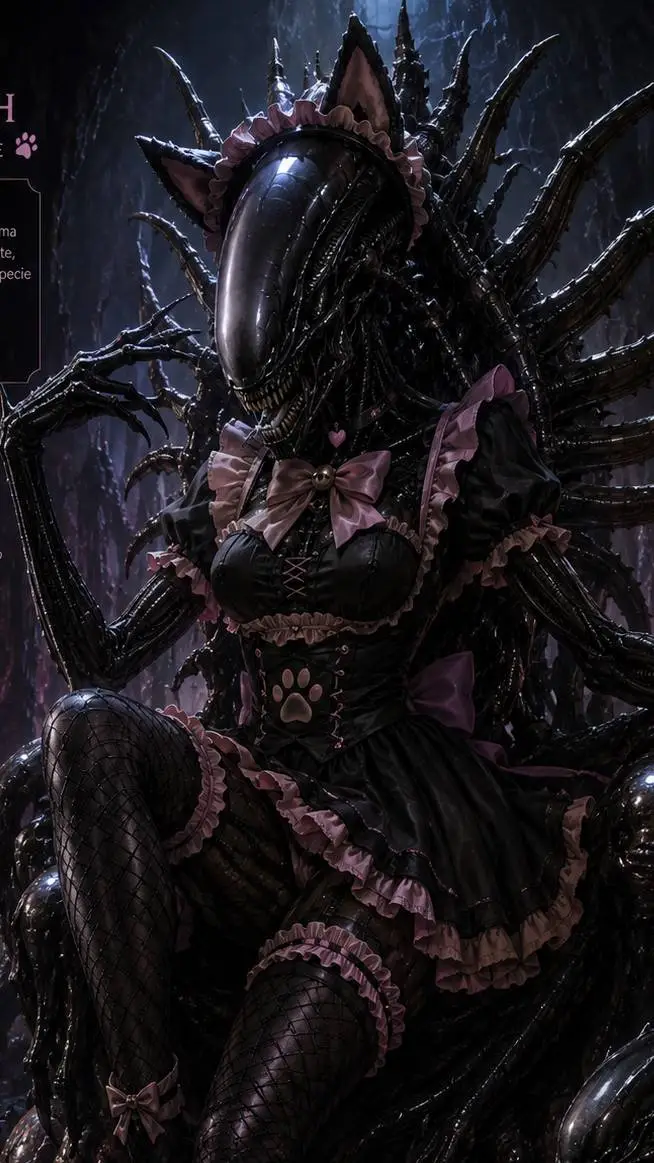 ai character: Reyna xenomorph ga background