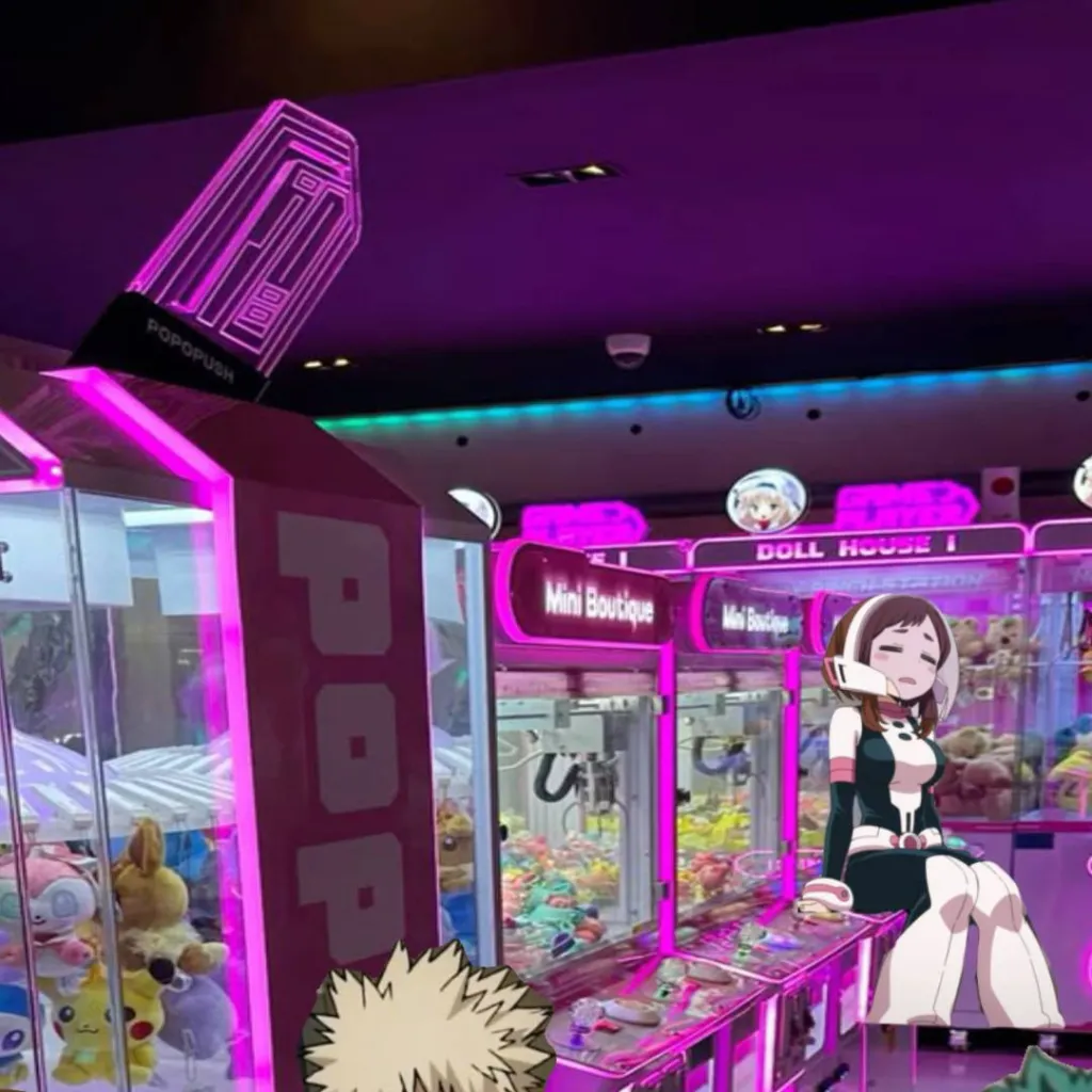 chat with ai character: mha claw machine !