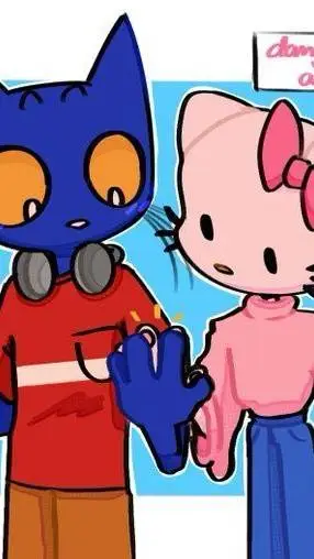 ai character: pete×hellokitty background