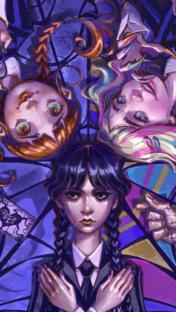 ai character: Mercredi  background