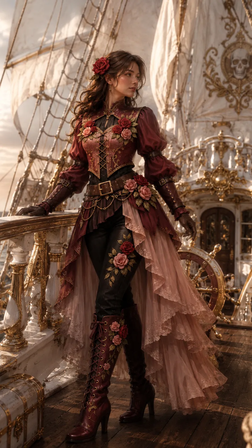 ai character: Pirate princess  background