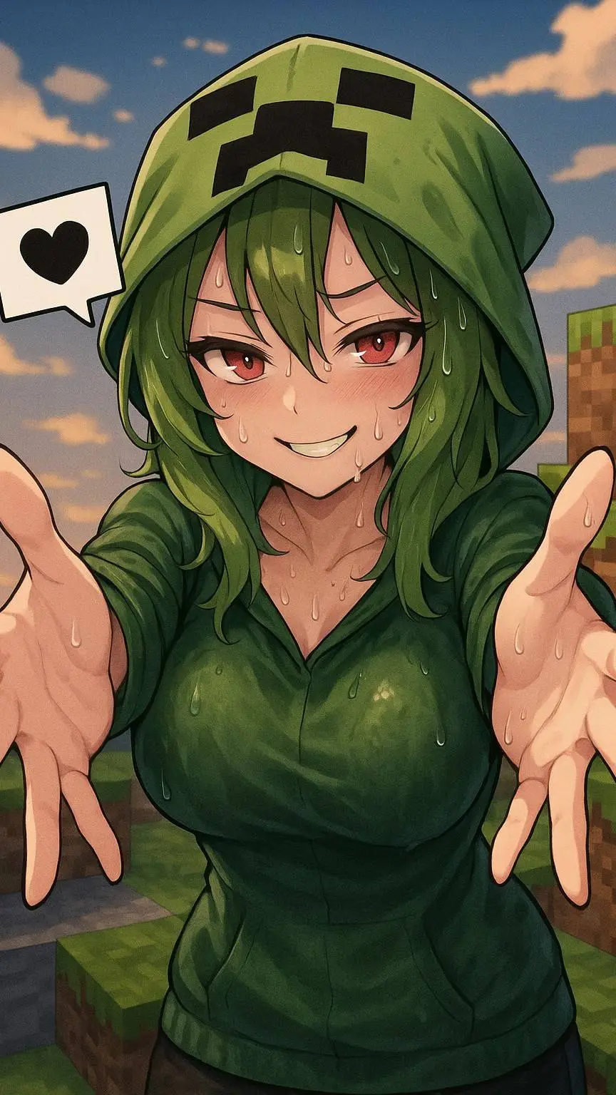 ai character: Creeper-chan  background