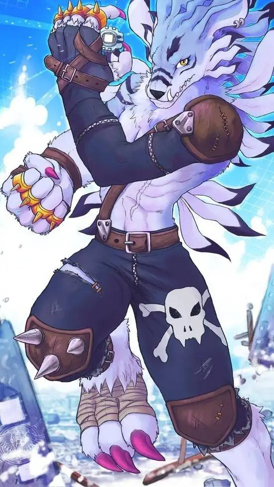 ai character: Weregarurumon background