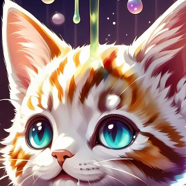 chat with ai character: Rainbow Juice Cat