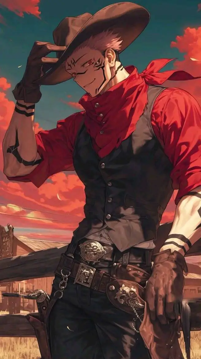 ai character: Sukuna vaquero 🤠  background