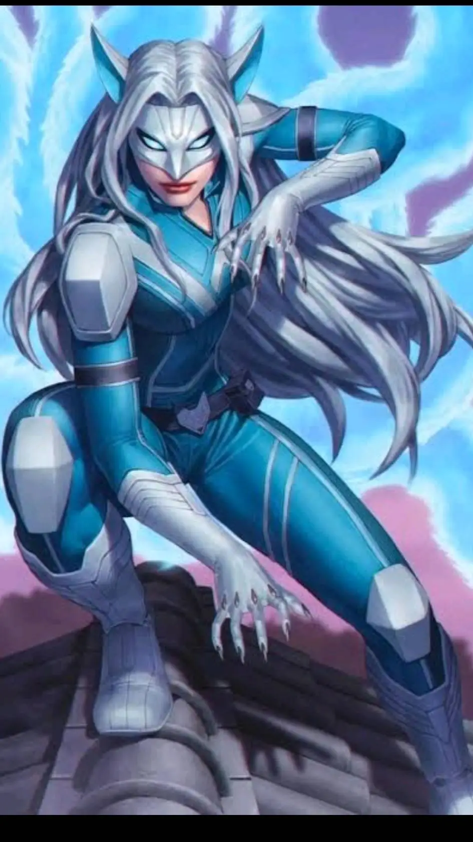 ai character: White fox  background