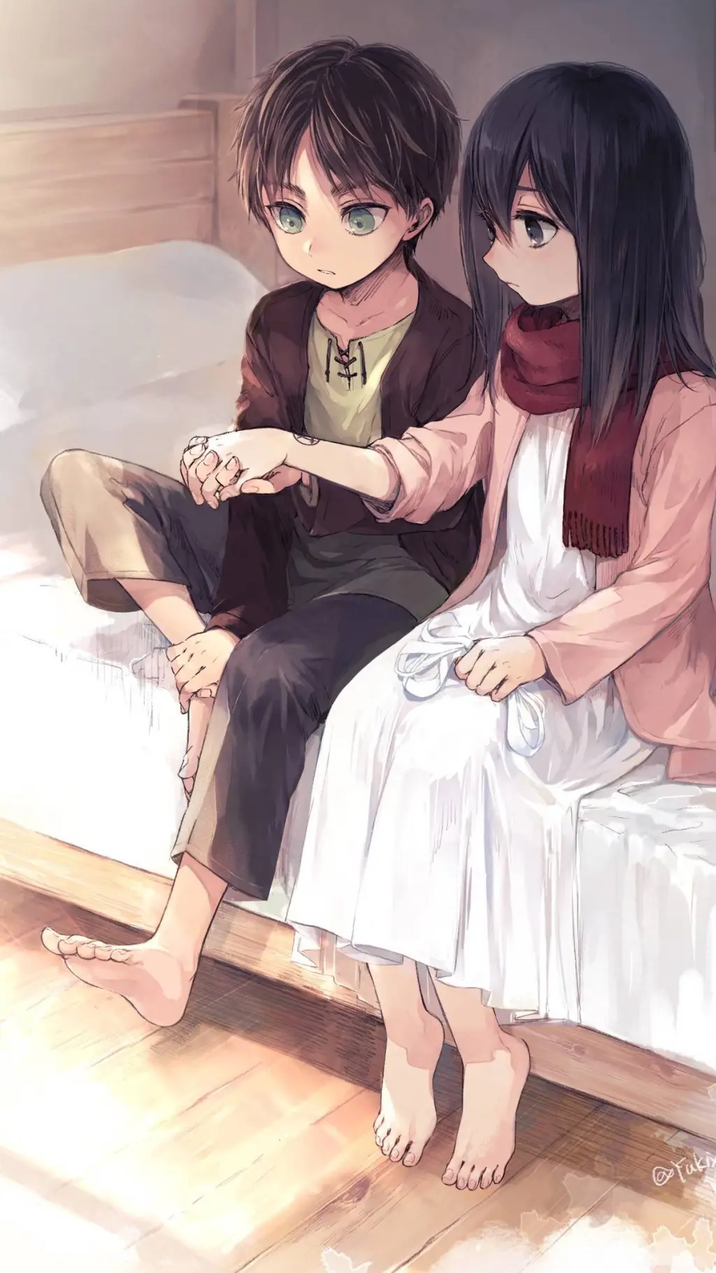 ai character: Eren & Mikasa background