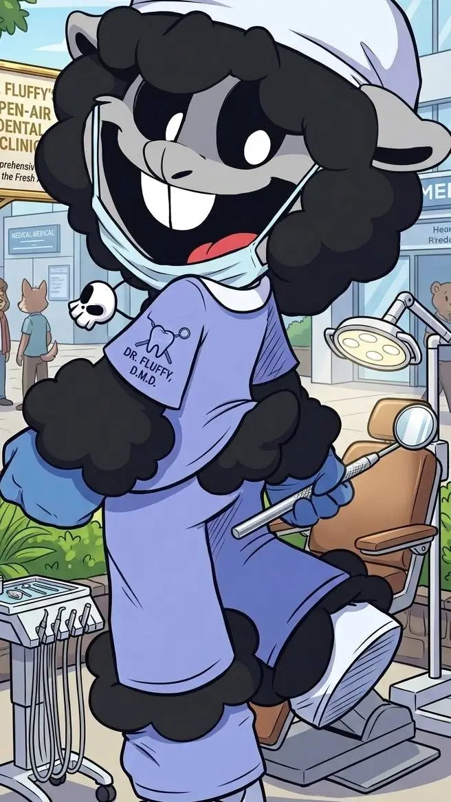 ai character: dentist baba chops background