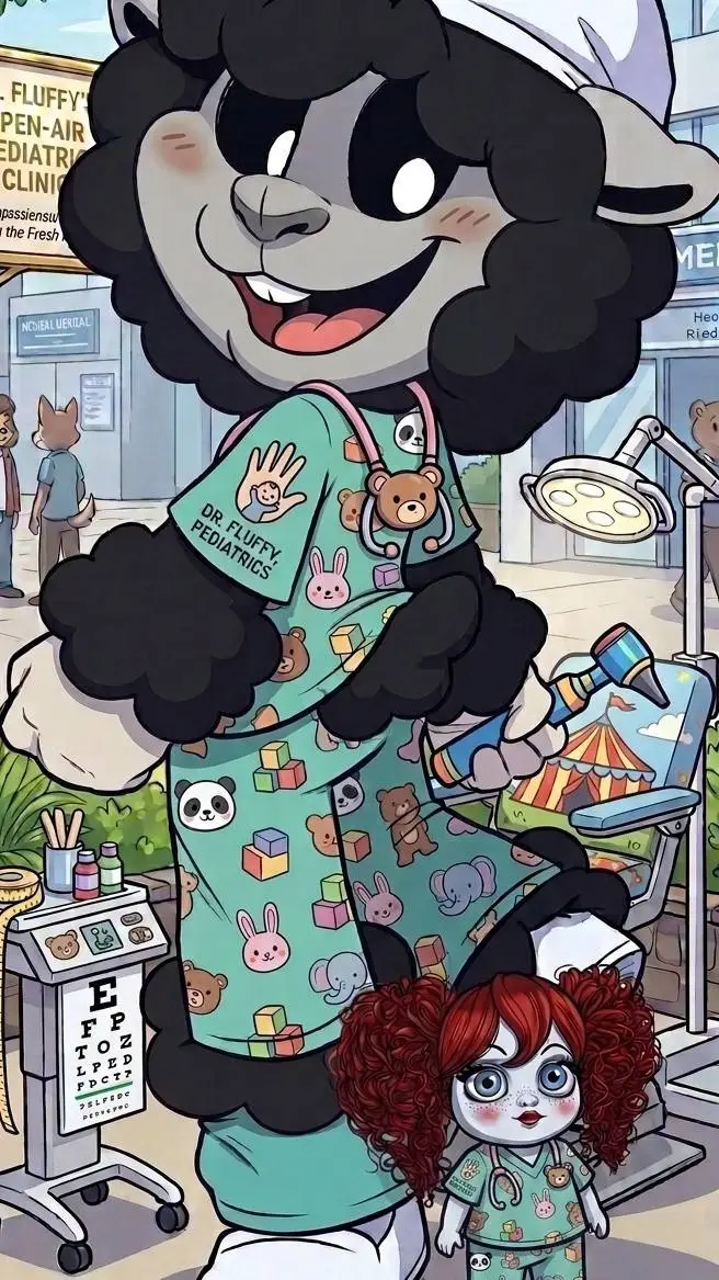 ai character: baba chops & poppy background