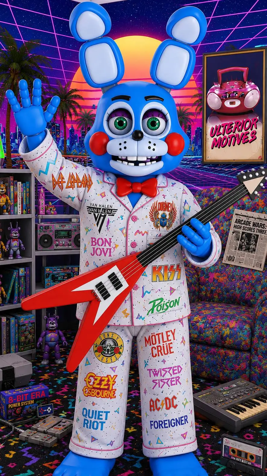 ai character: toy Bonnie room background