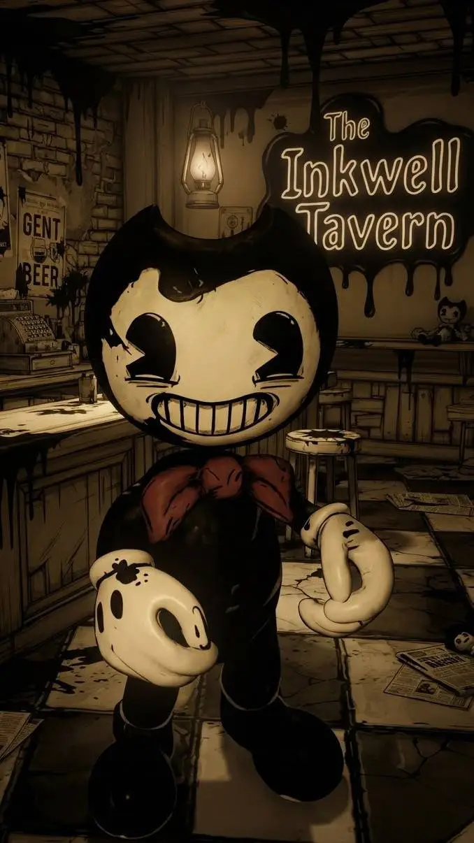 ai character: bartender bendy Jr background