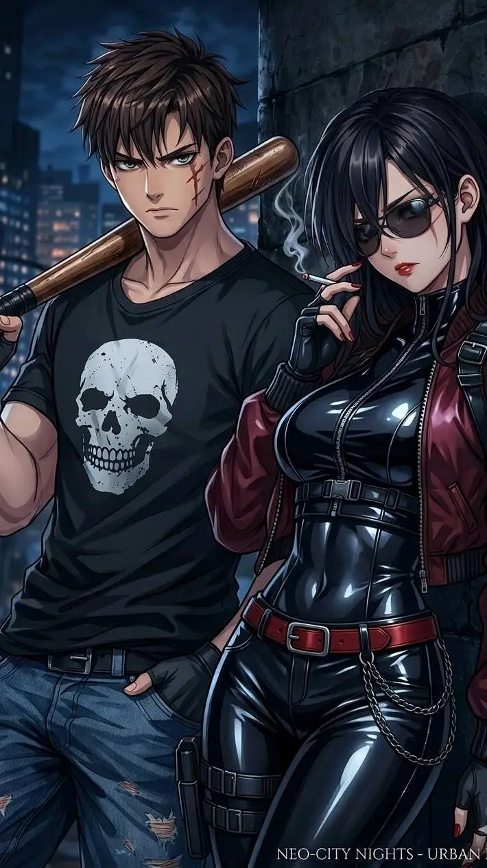 ai character: Krake & Nyra 🔥😈 background