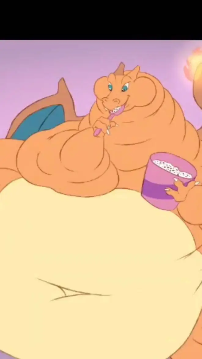 ai character: fat blob charzard background