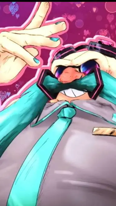 ai character:  Miku  eggman  background