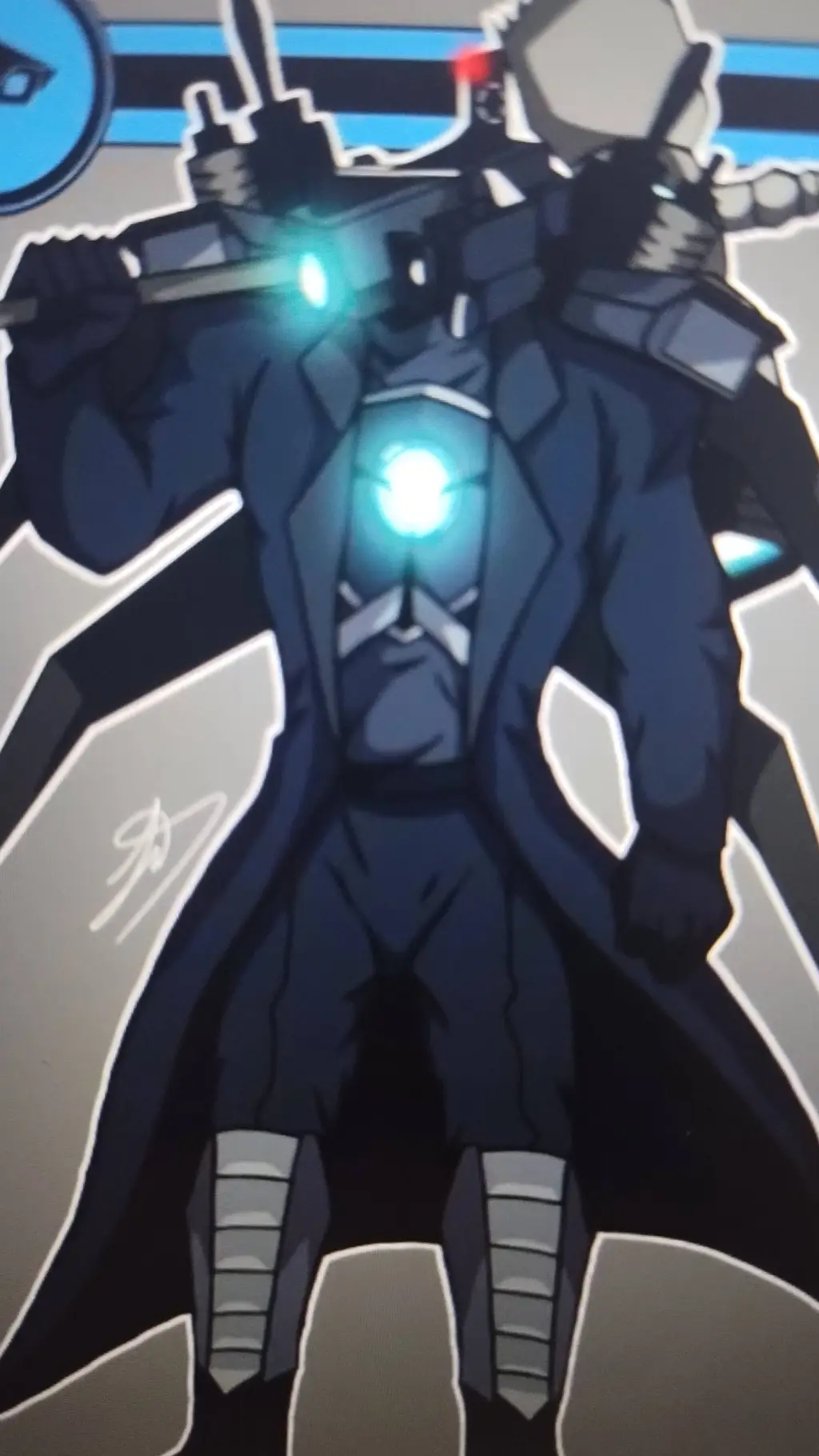 ai character: titan camara man background